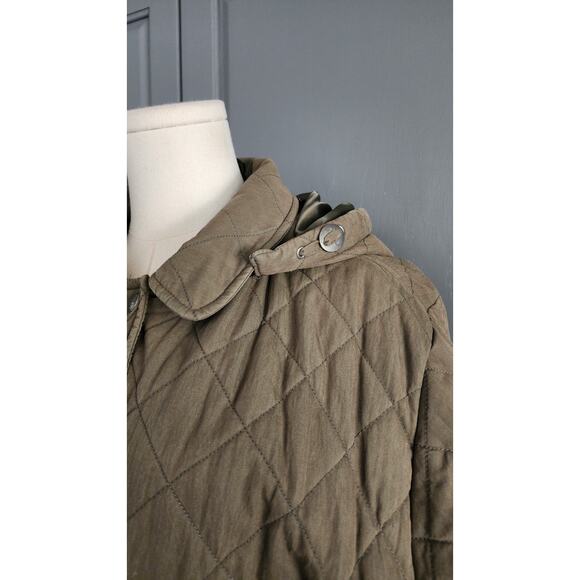L.L. Bean Women's Bean Cozy Warm Thermore Quilted Coat Khaki Green Size XL - Picture 8 of 12